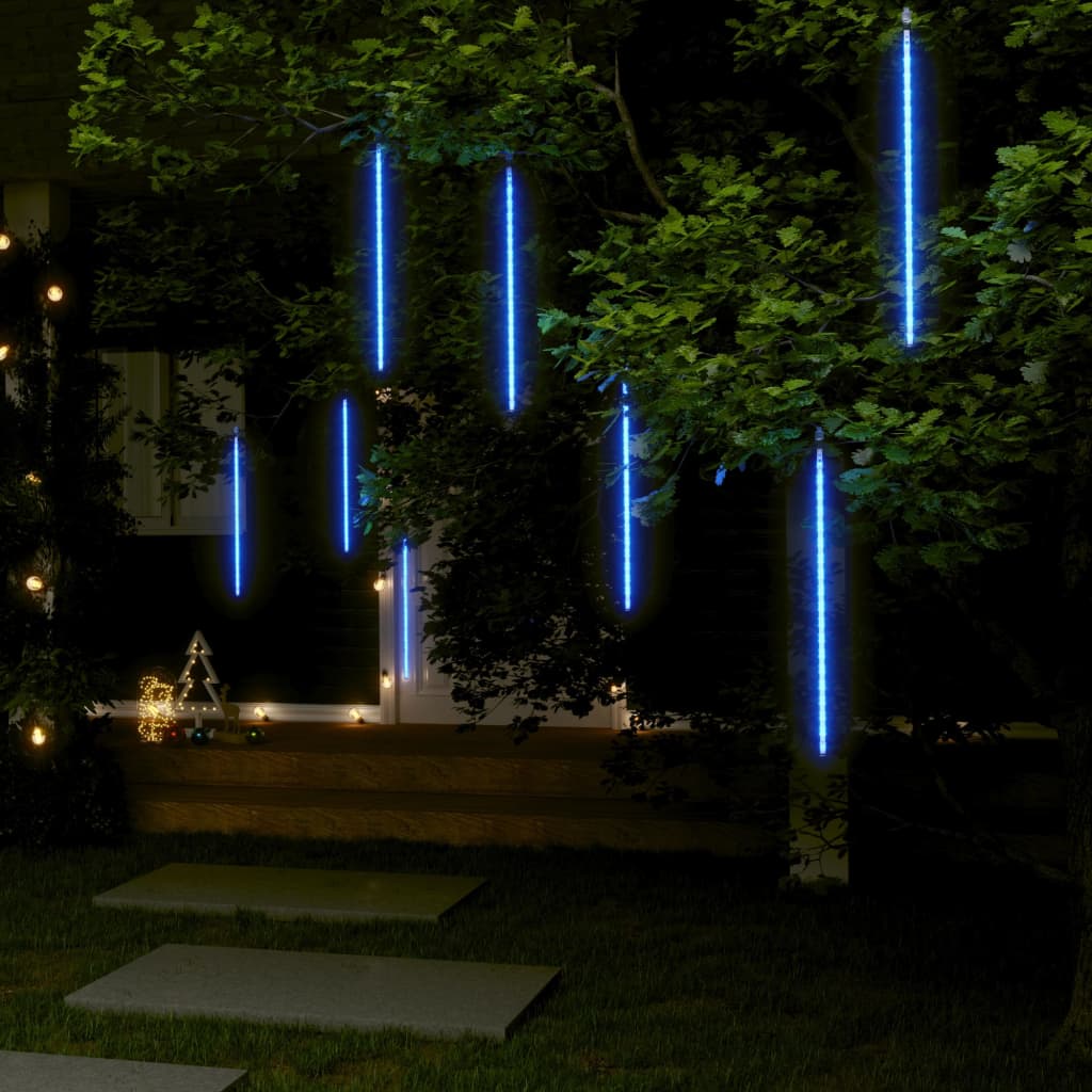 vidaXL Meteor Lights 8 pcs 19.7" Blue 288 LEDs Indoor Outdoor
