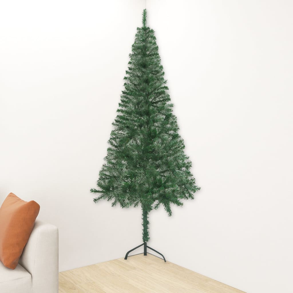 vidaXL Corner Artificial Christmas Tree Green 70.9" PVC