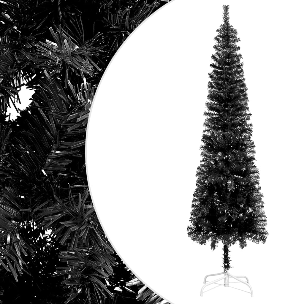vidaXL Slim Christmas Tree Black 82.7"