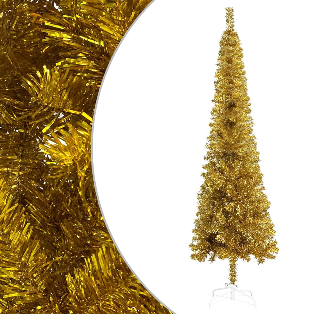 vidaXL Slim Christmas Tree Gold 47.2"