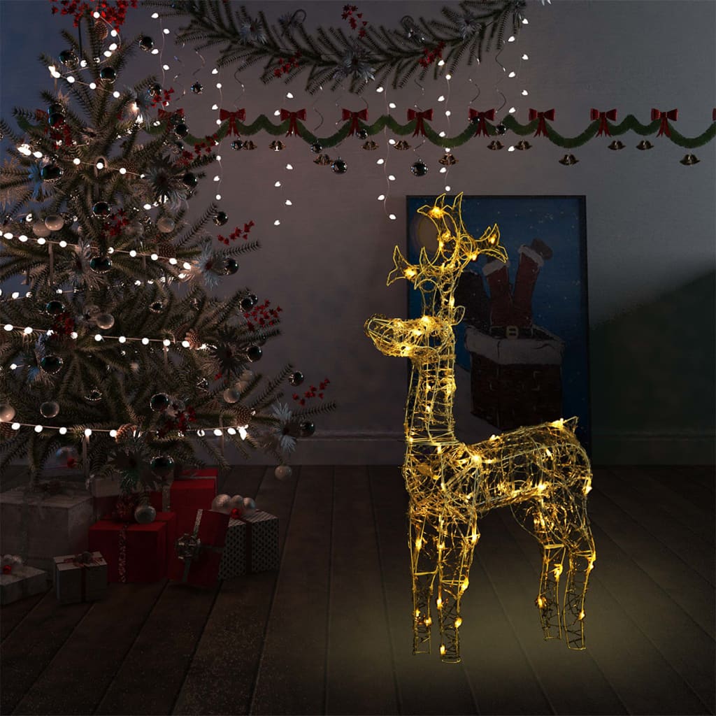 vidaXL Reindeer Christmas Decoration 90 LEDs 23.6"x6.3"x39.4" Acrylic