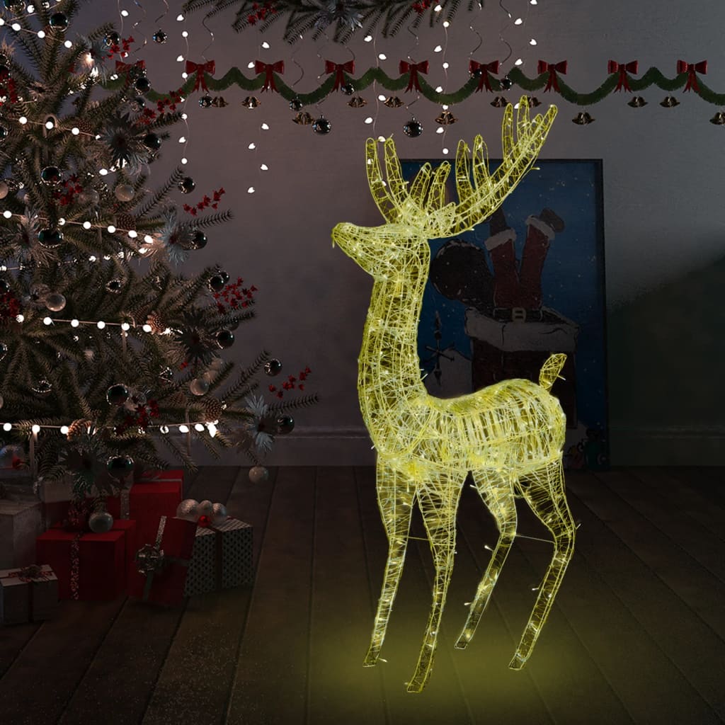 vidaXL XXL Acrylic Christmas Reindeer 250 LED 70.9" Warm White