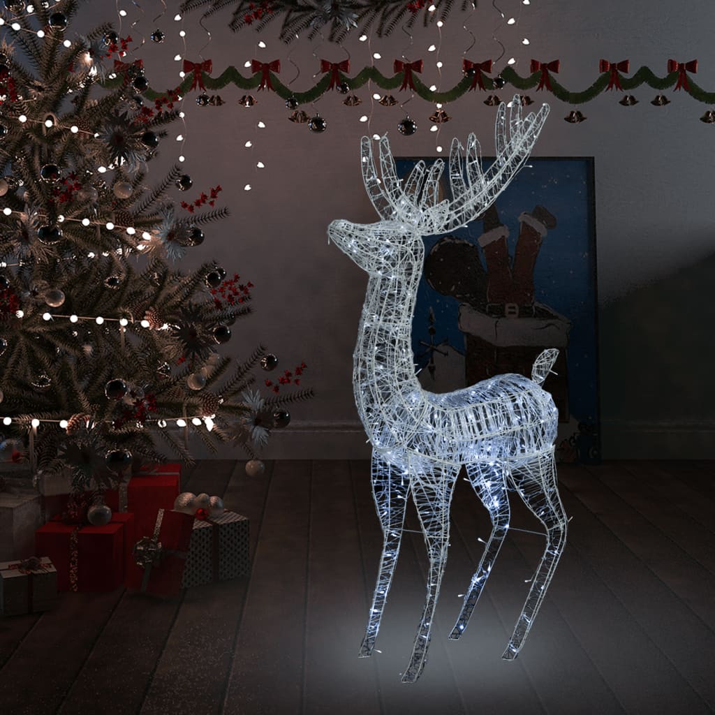 vidaXL XXL Acrylic Christmas Reindeer 250 LED 70.9" Cold white