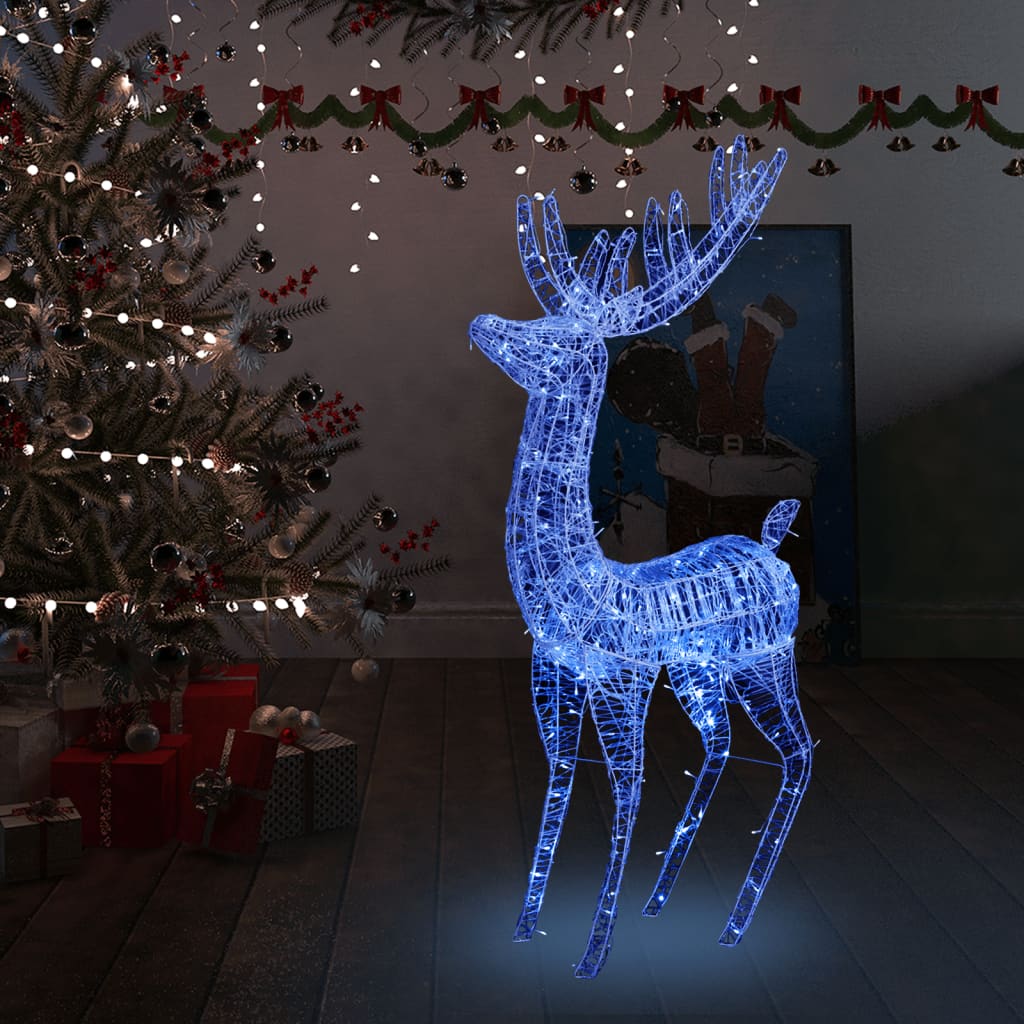 vidaXL XXL Acrylic Christmas Reindeer 250 LED 70.9" Blue