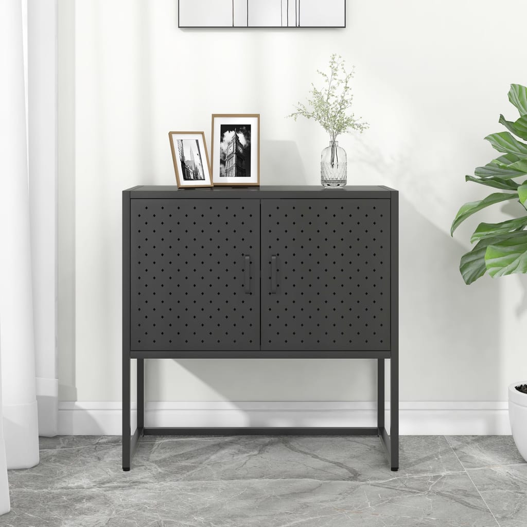 vidaXL Sideboard Anthracite 29.5"x13.8"x29.5" Steel