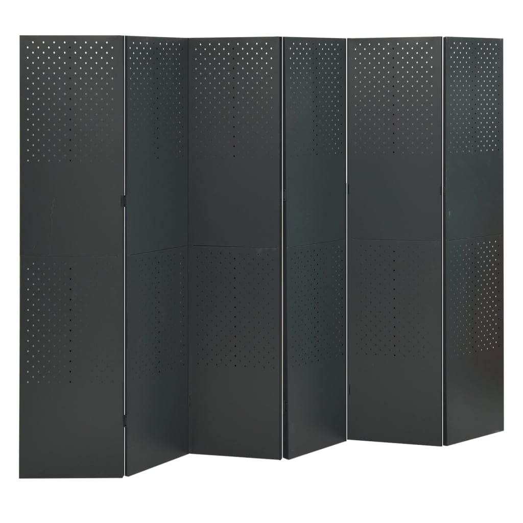 vidaXL 6-Panel Room Divider Anthracite 94.5"x70.9" Steel