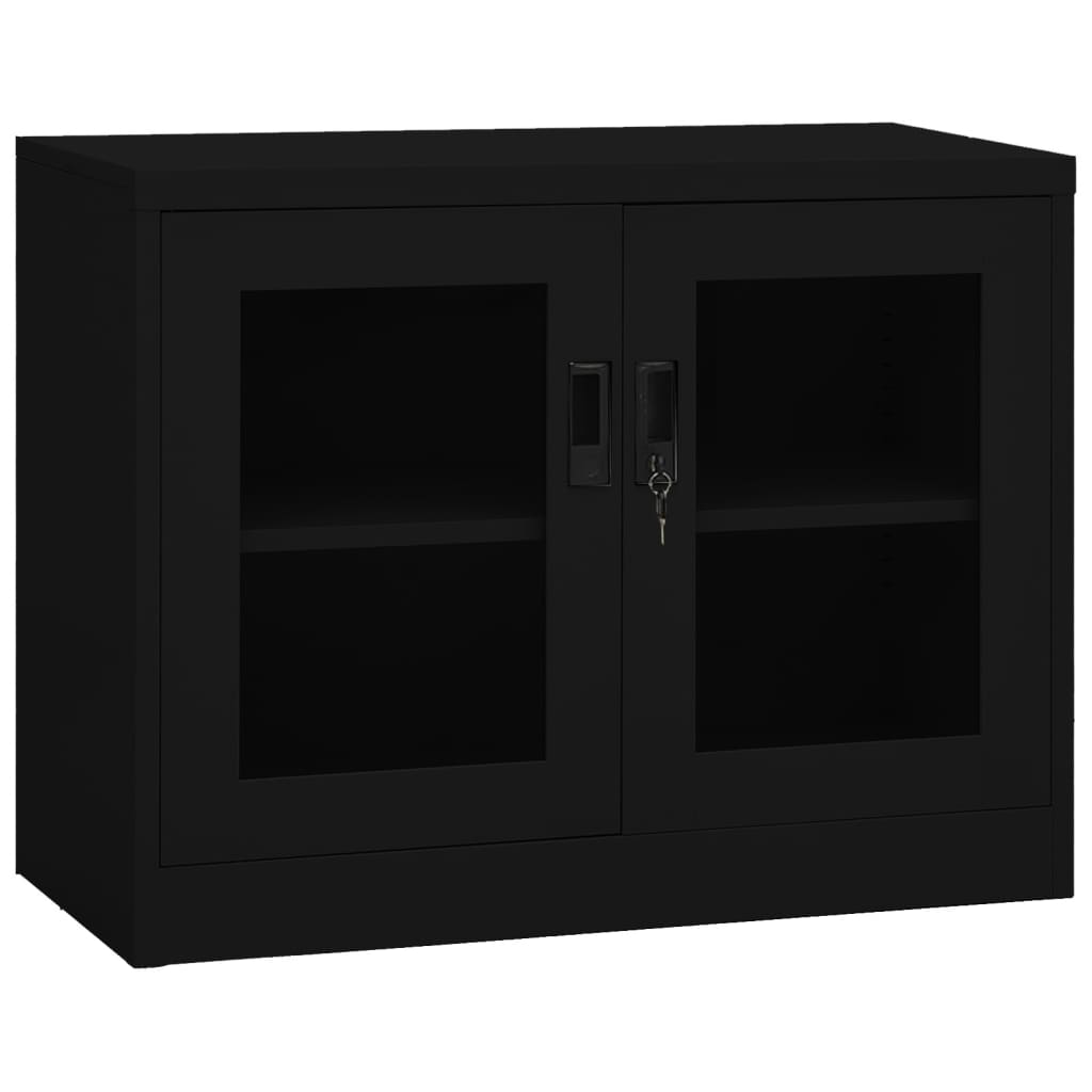 vidaXL Office Cabinet Black 35.4"x15.7"x27.6" Steel