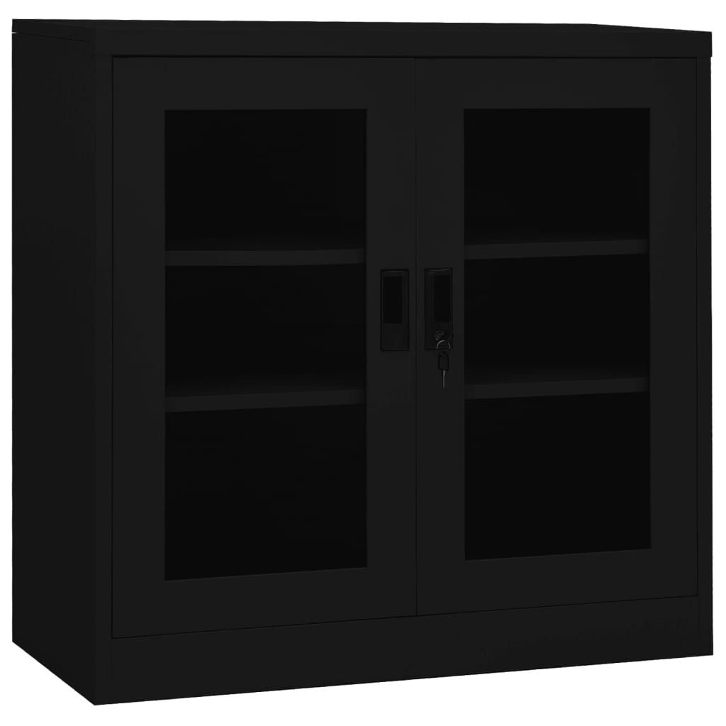 vidaXL Office Cabinet Black 35.4"x15.7"x35.4" Steel