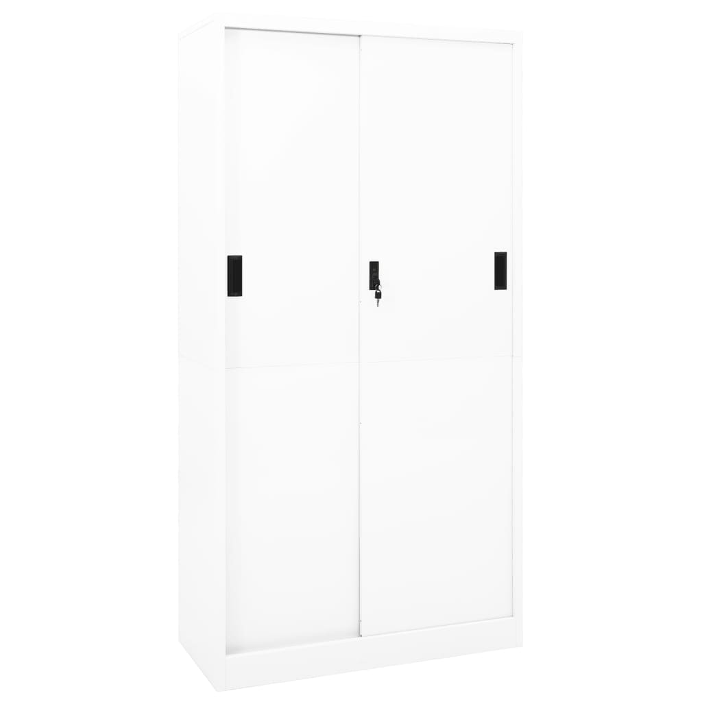 vidaXL Office Cabinet with Sliding Door White 35.4"x15.7"x70.9" Steel