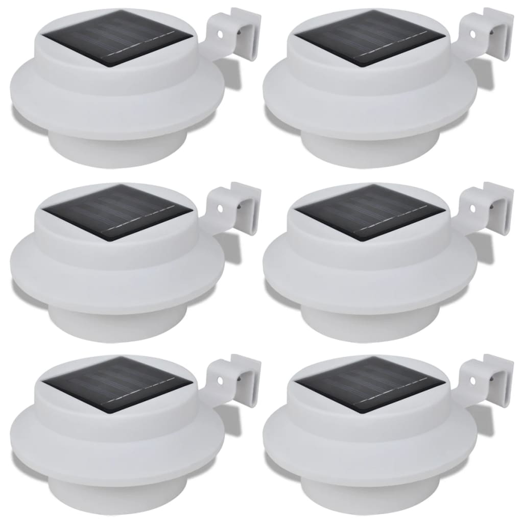 vidaXL Outdoor Solar Lamp Set 6 pcs Fence Light Gutter Light White