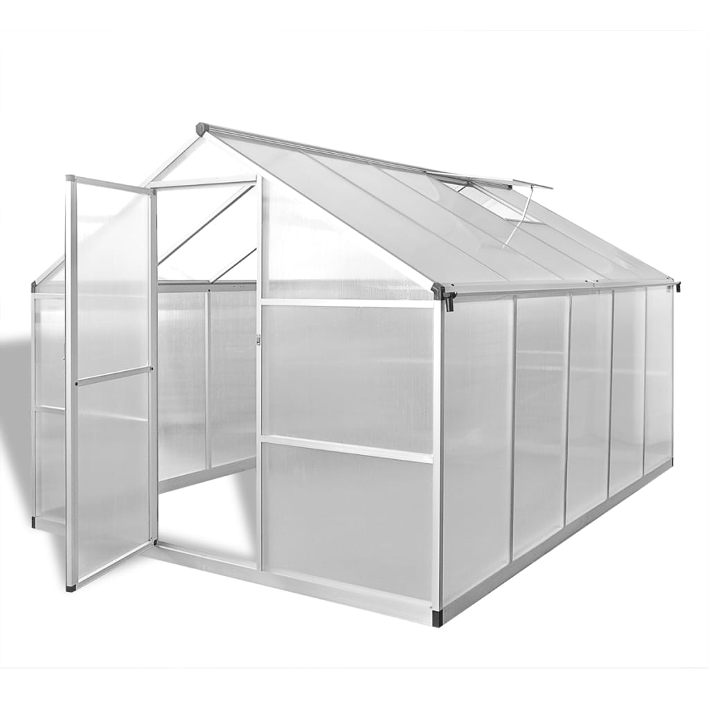 vidaXL Reinforced Aluminium Greenhouse with Base Frame 81.3 ft2