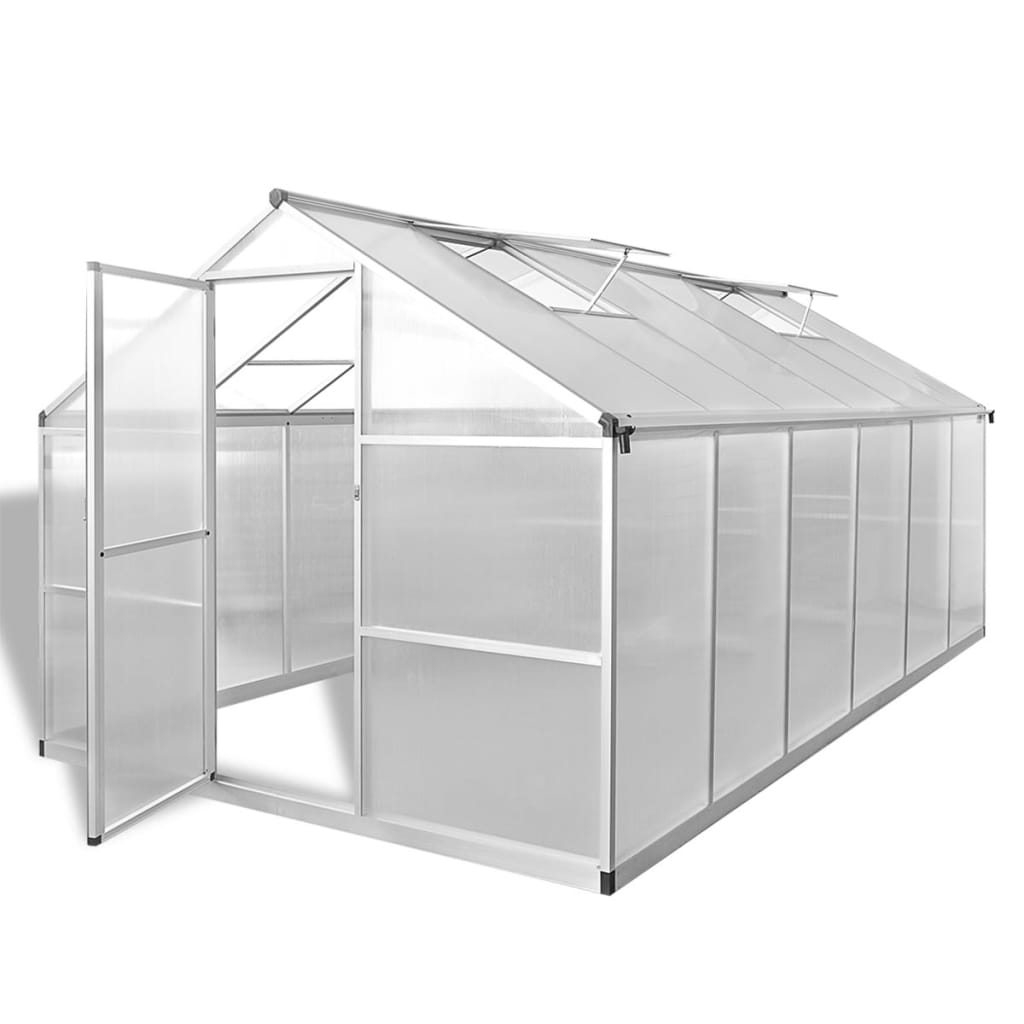 vidaXL Reinforced Aluminium Greenhouse with Base Frame 97.1ft2