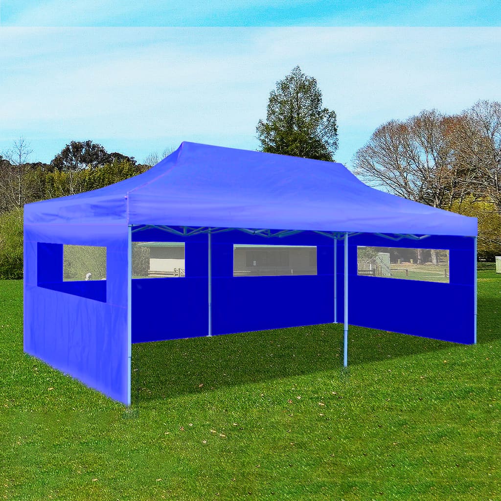 vidaXL Blue Foldable Pop-up Party Tent 9'10" x 19'8"