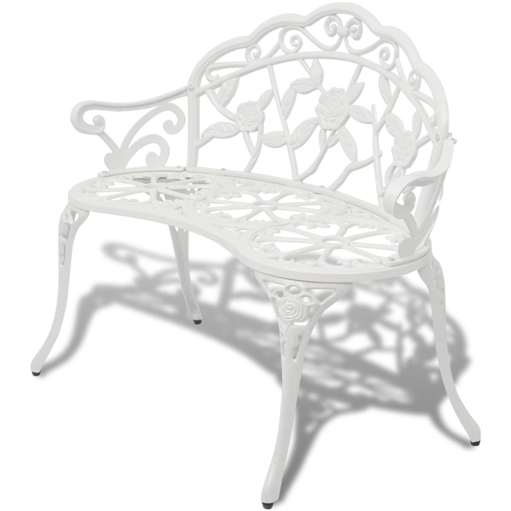 vidaXL Patio Bench 39.4 Cast Aluminium White