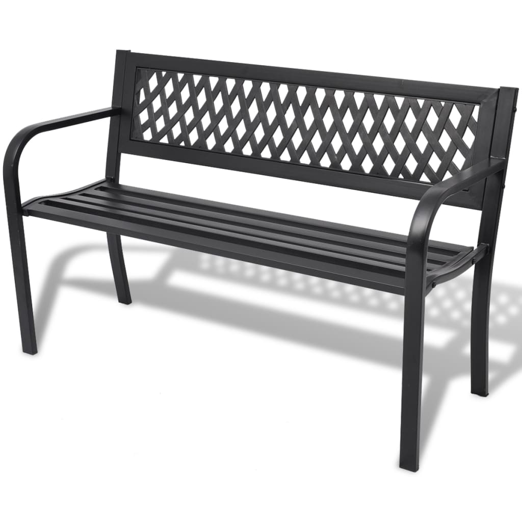 vidaXL Patio Bench 46.5 Steel Black