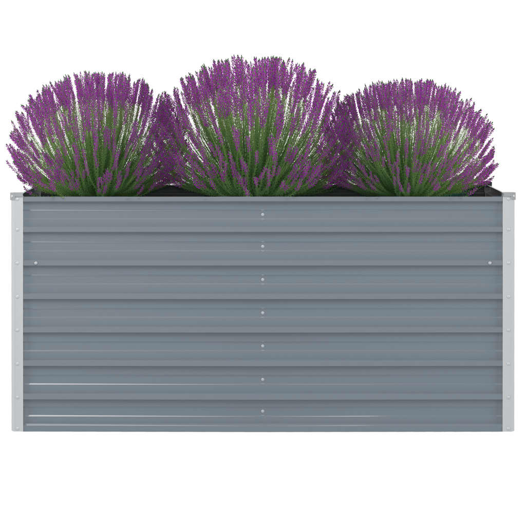 vidaXL Raised Garden Bed 63"x31.5"x30.3" Galvanised Steel Gray