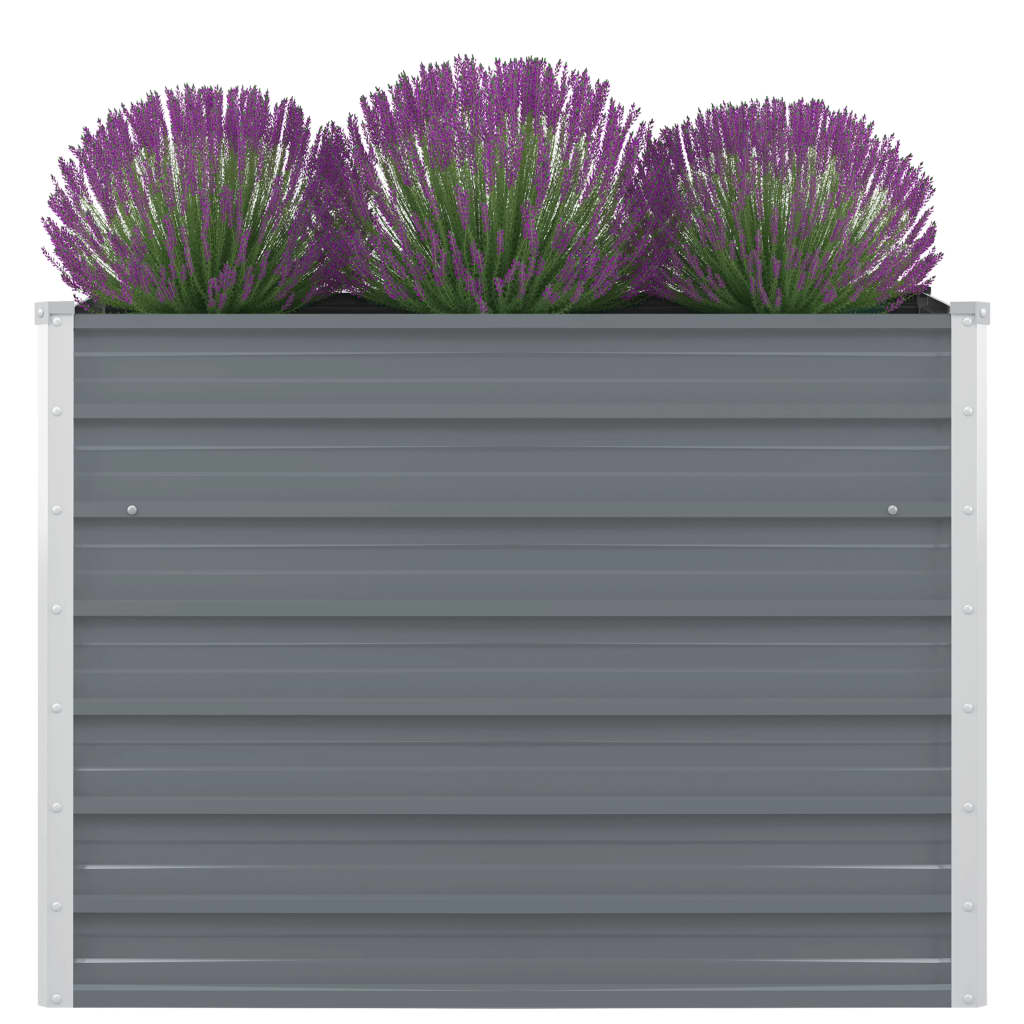 vidaXL Raised Garden Bed 39.4"x39.4"x30.3" Galvanised Steel Gray