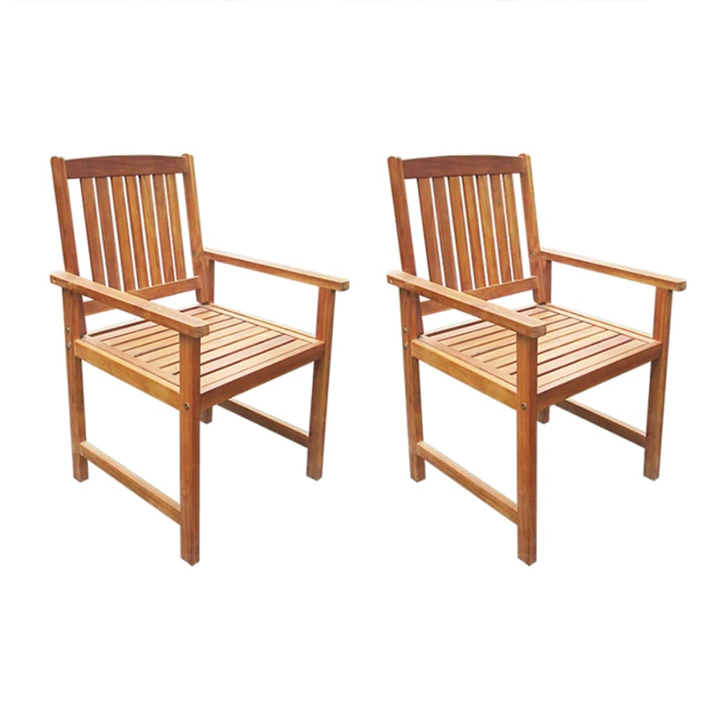 vidaXL Patio Chairs 2 pcs Solid Acacia Wood Brown