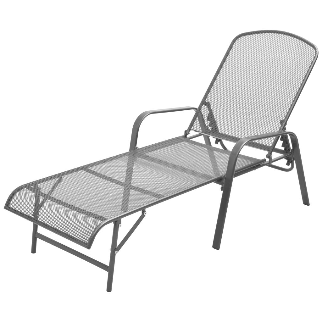 vidaXL Sun Lounger Steel Anthracite