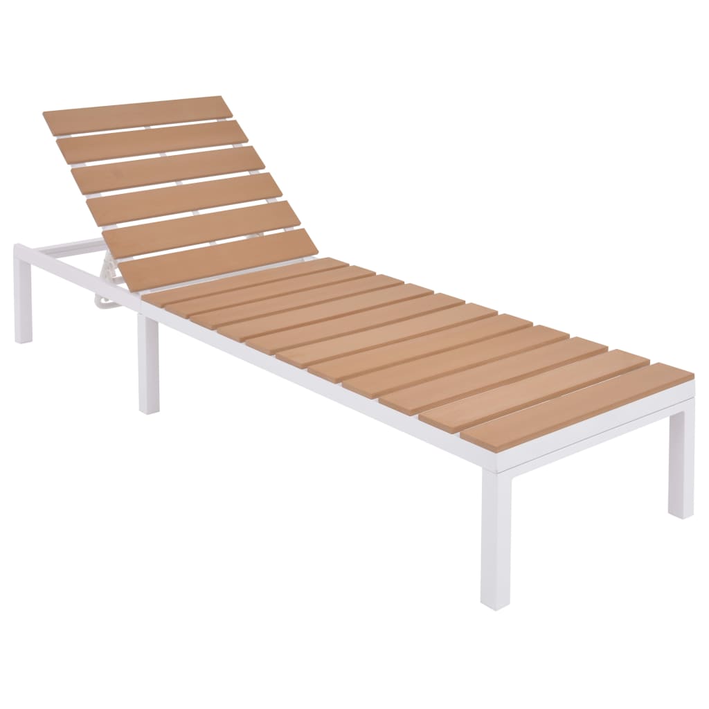 vidaXL Sun Lounger Aluminium and WPC Brown