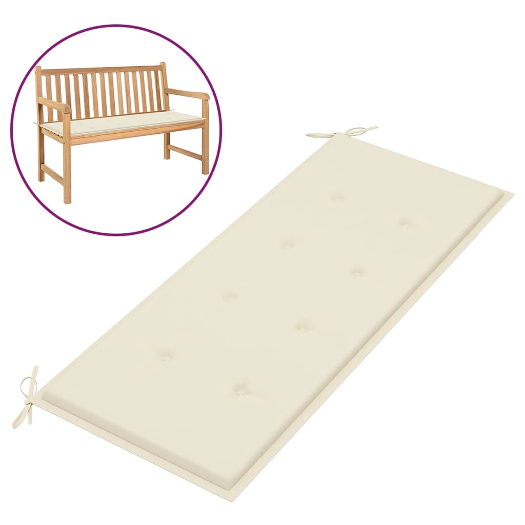 vidaXL Garden Bench Cushion Cream 47.2"x19.7"x1.2"