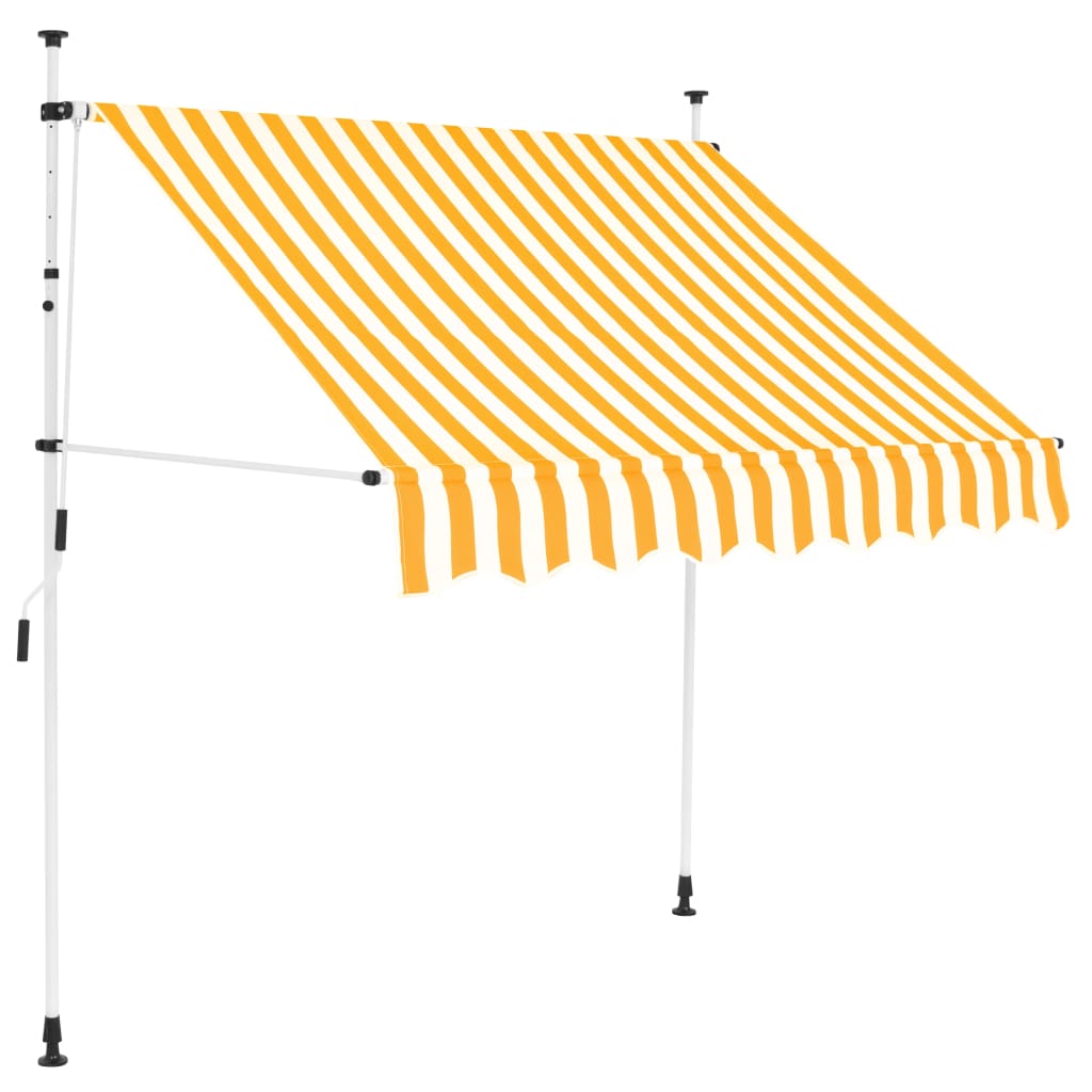 vidaXL Manual Retractable Awning 59" Orange and White Stripes