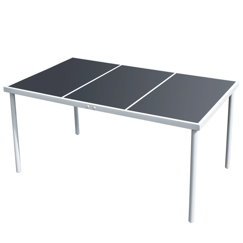 vidaXL Patio Table 59"x35.4"x29.1" Black Steel