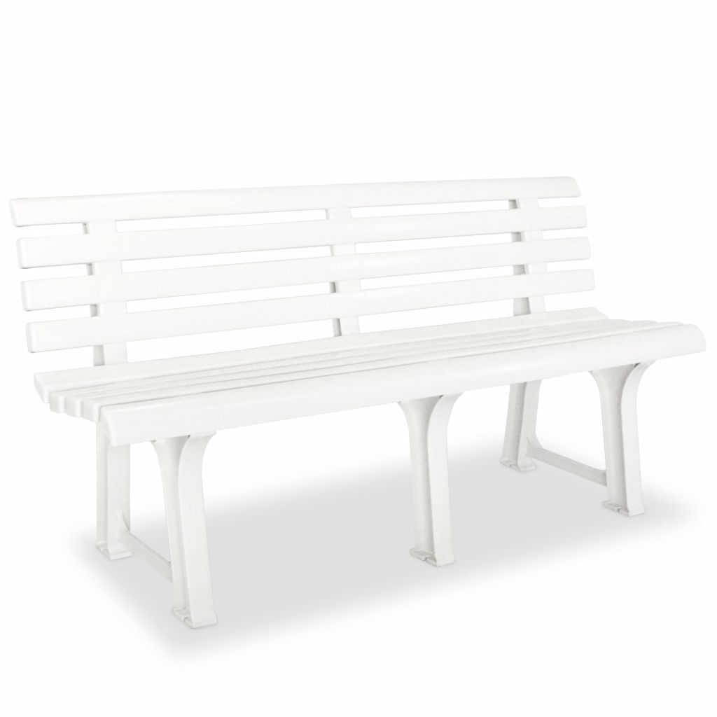 vidaXL Patio Bench 57.3" Plastic White