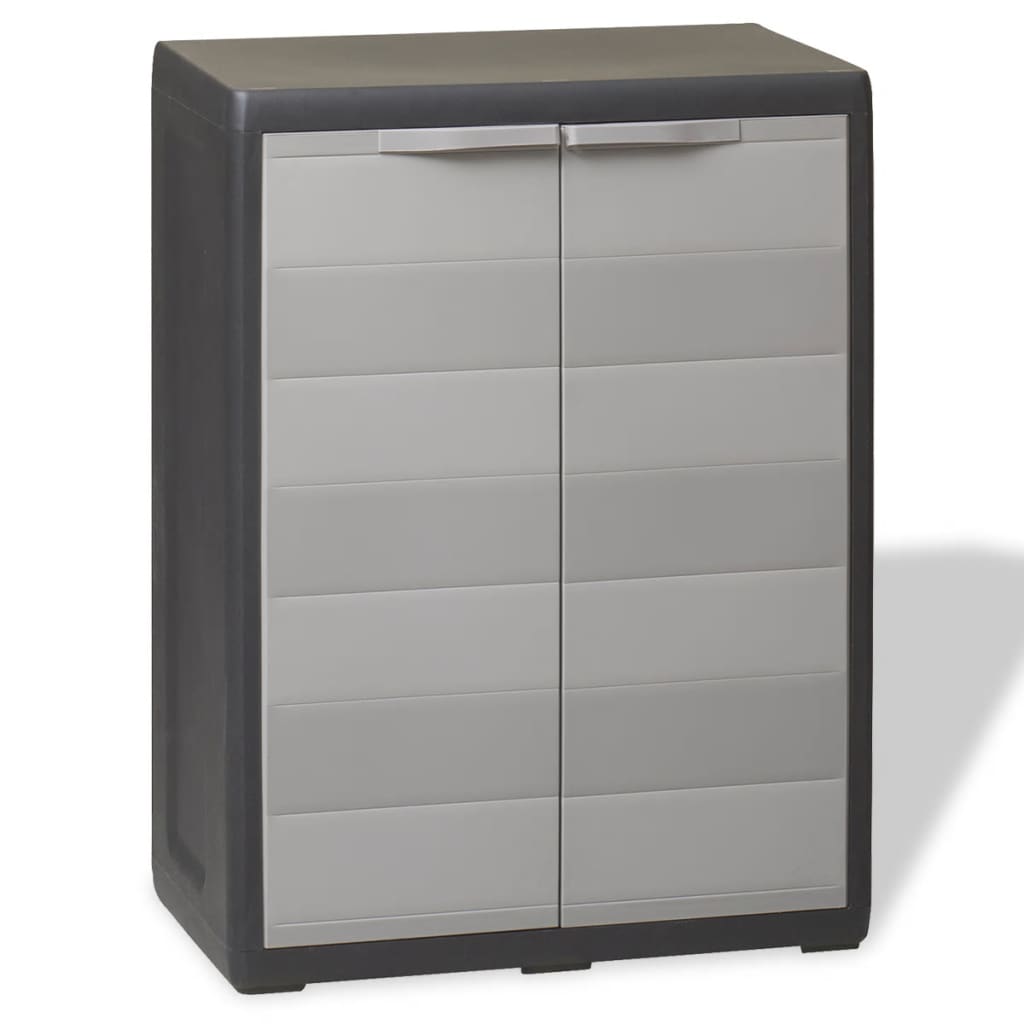 vidaXL Garden Storage Cabinet with 1 Shelf Black and Gray