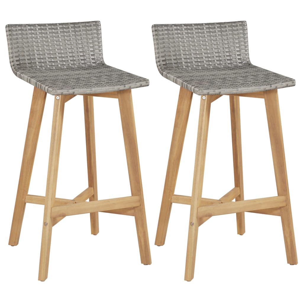 vidaXL Bar Chairs 2 pcs Solid Acacia Wood