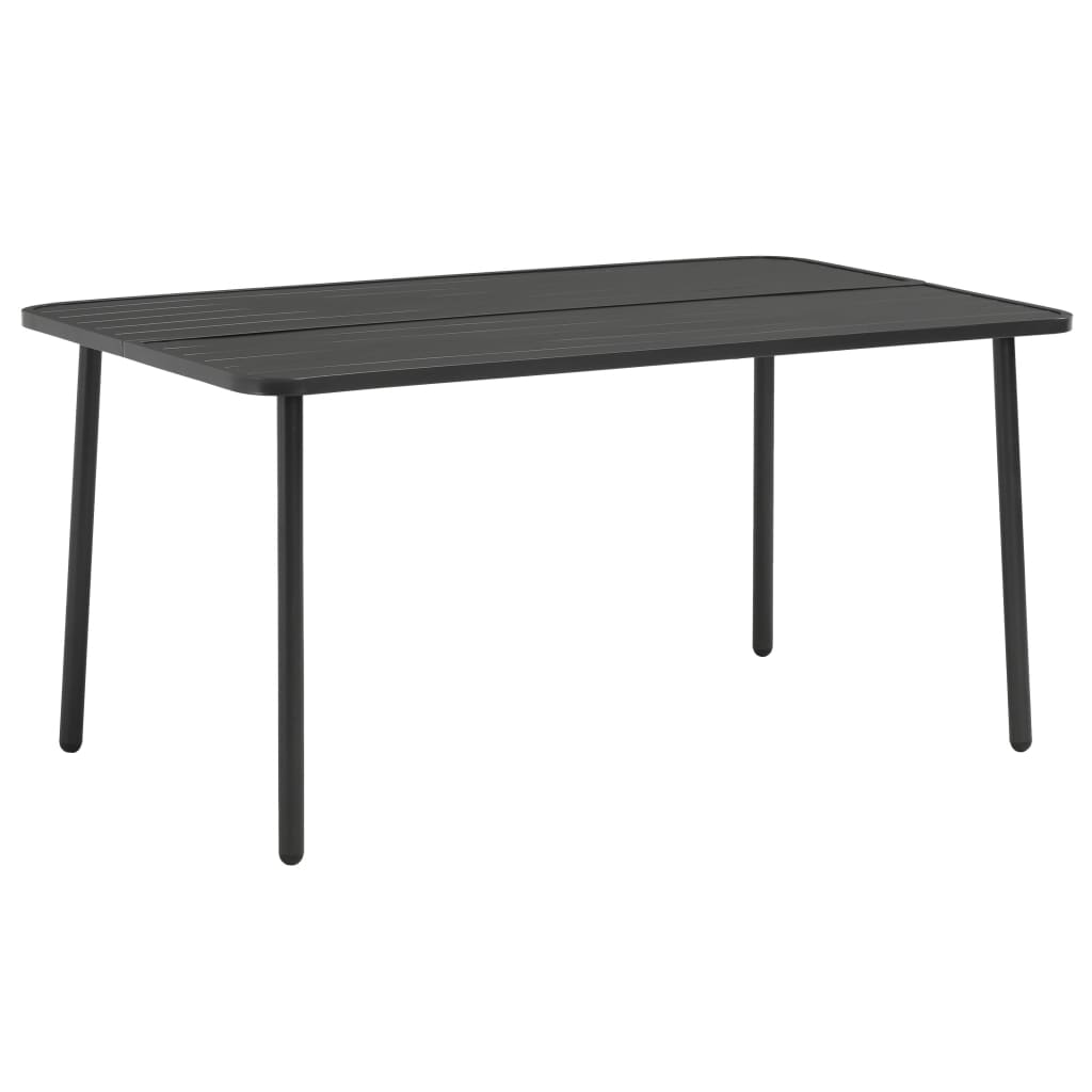 vidaXL Patio Table Dark Grey 59.1"x35.4"x28.3" Steel