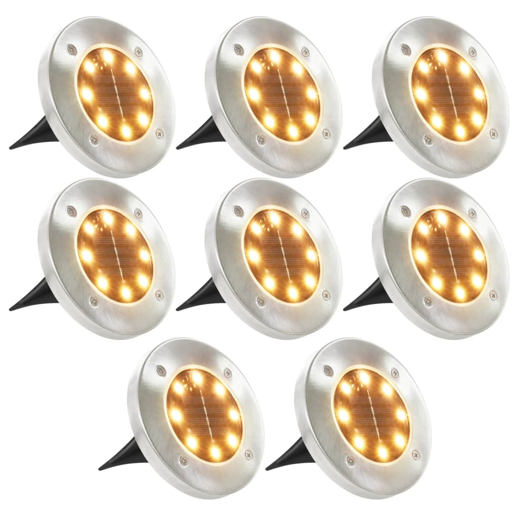 vidaXL Solar Ground Lights 8 pcs LED Lights Warm White