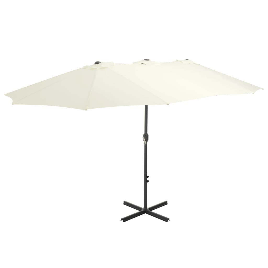 vidaXL Outdoor Parasol with Aluminum Pole 181.1"x106.3" Sand