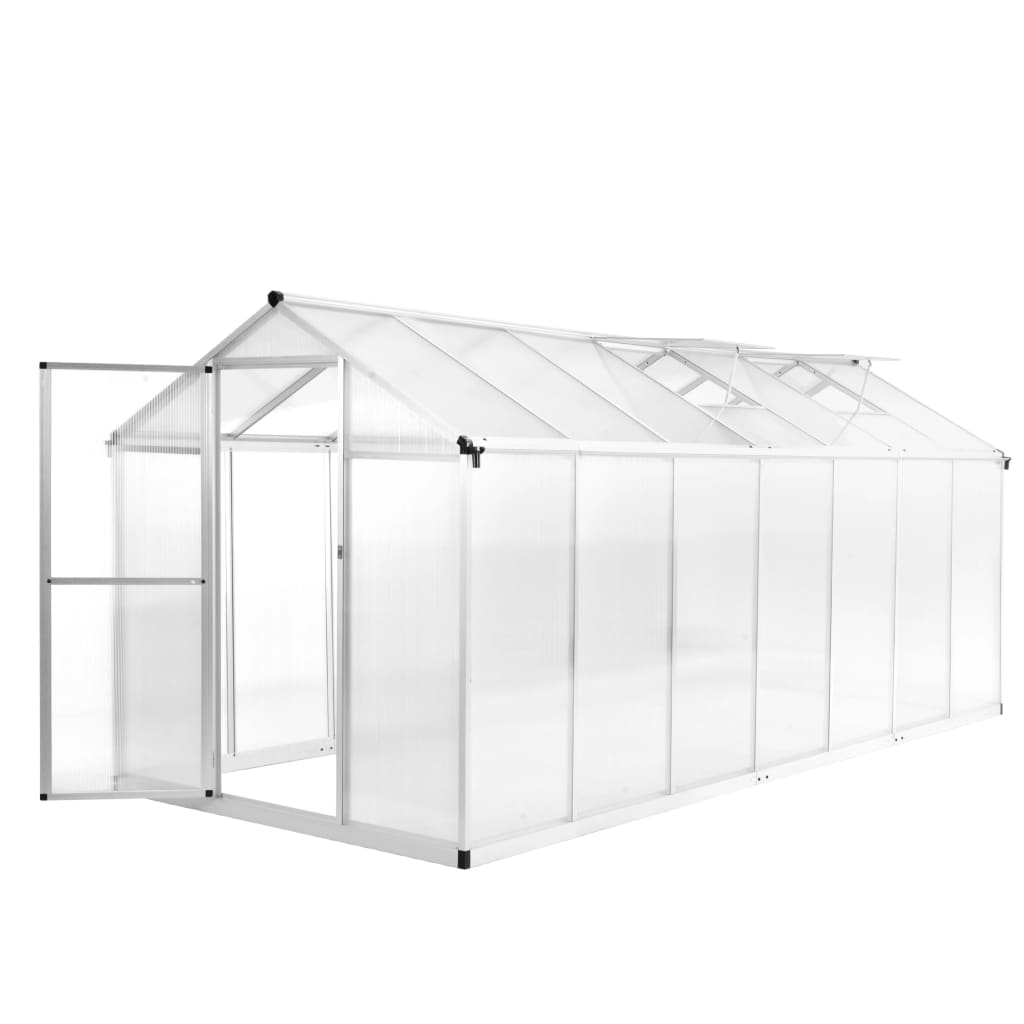 vidaXL Greenhouse Aluminium 165.7"x74.8"x76.8" 550.9ft3