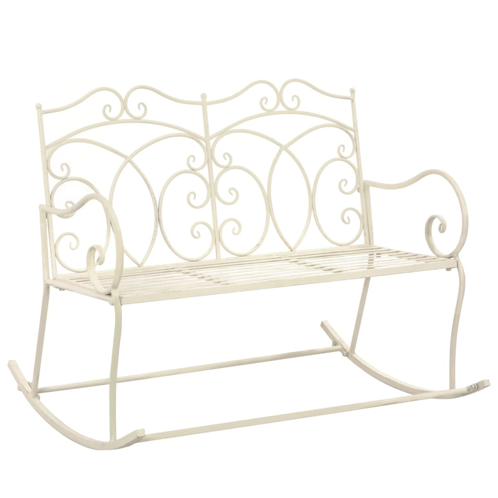 vidaXL Patio Bench 40.9" Iron Antique White