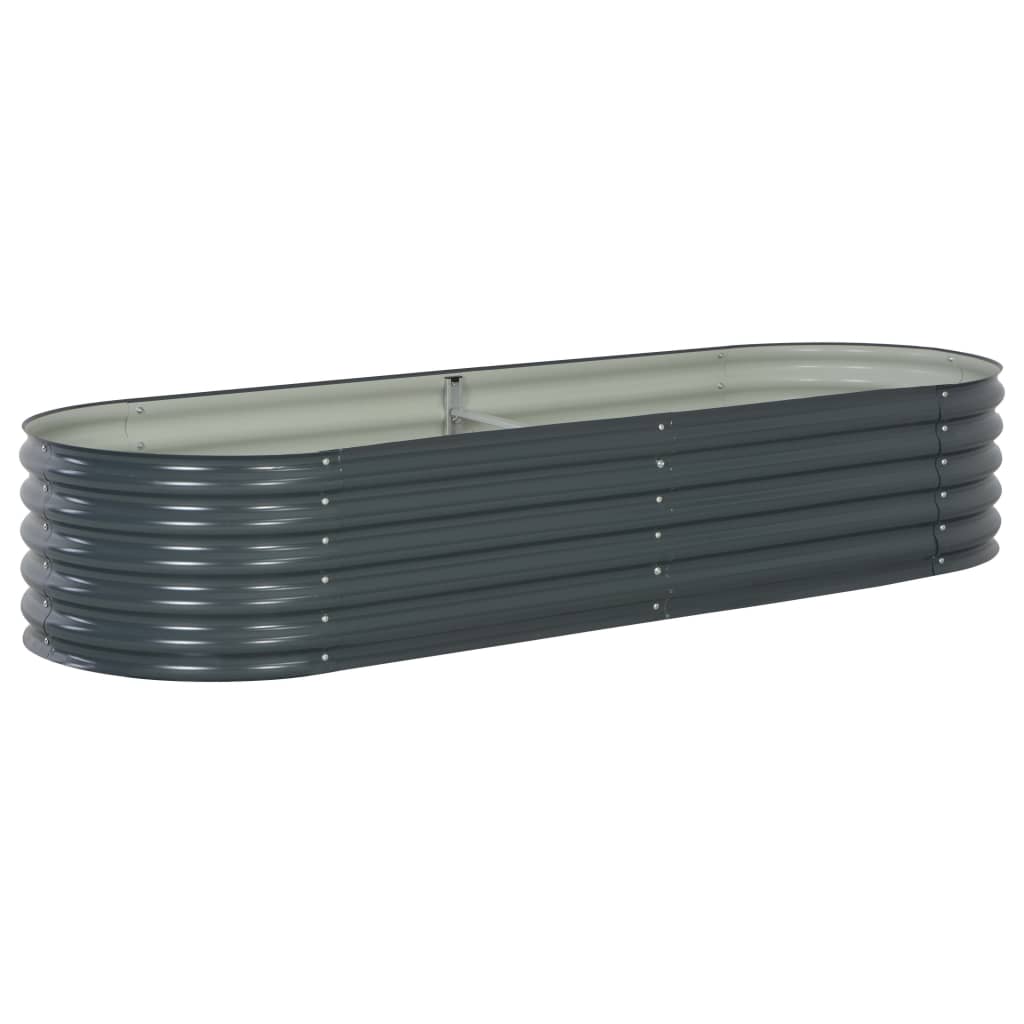 vidaXL Garden Raised Bed 94.4"x31.4"x17.3" galvanized Steel Gray