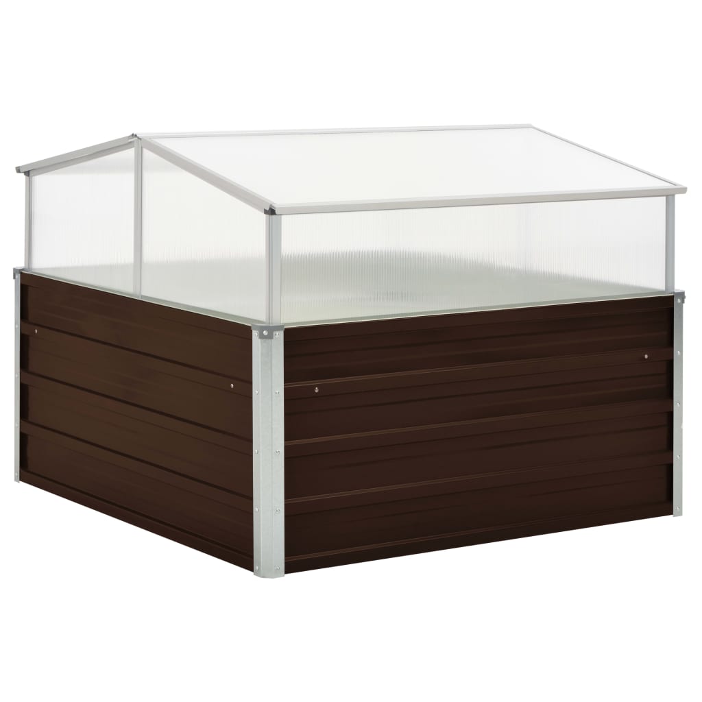 vidaXL Greenhouse Brown 39.4"x39.4"x33.5" Galvanized Steel