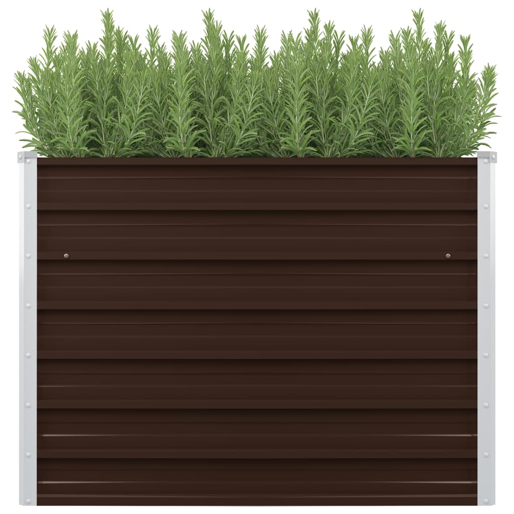 vidaXL Garden Raised Bed Brown 39.4"x15.7"x30.3" Galvanized Steel