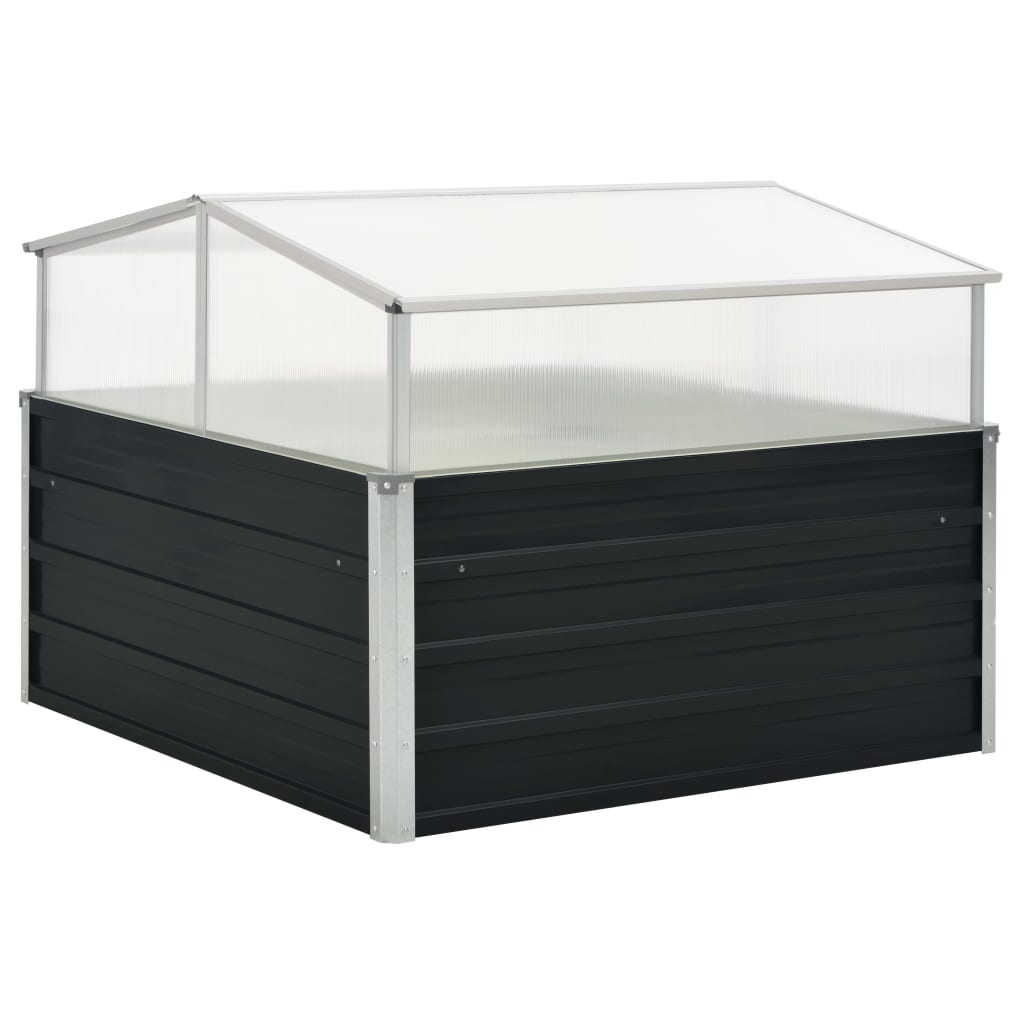 vidaXL Greenhouse Anthracite 39.4"x39.4"x30.3" Galvanized Steel