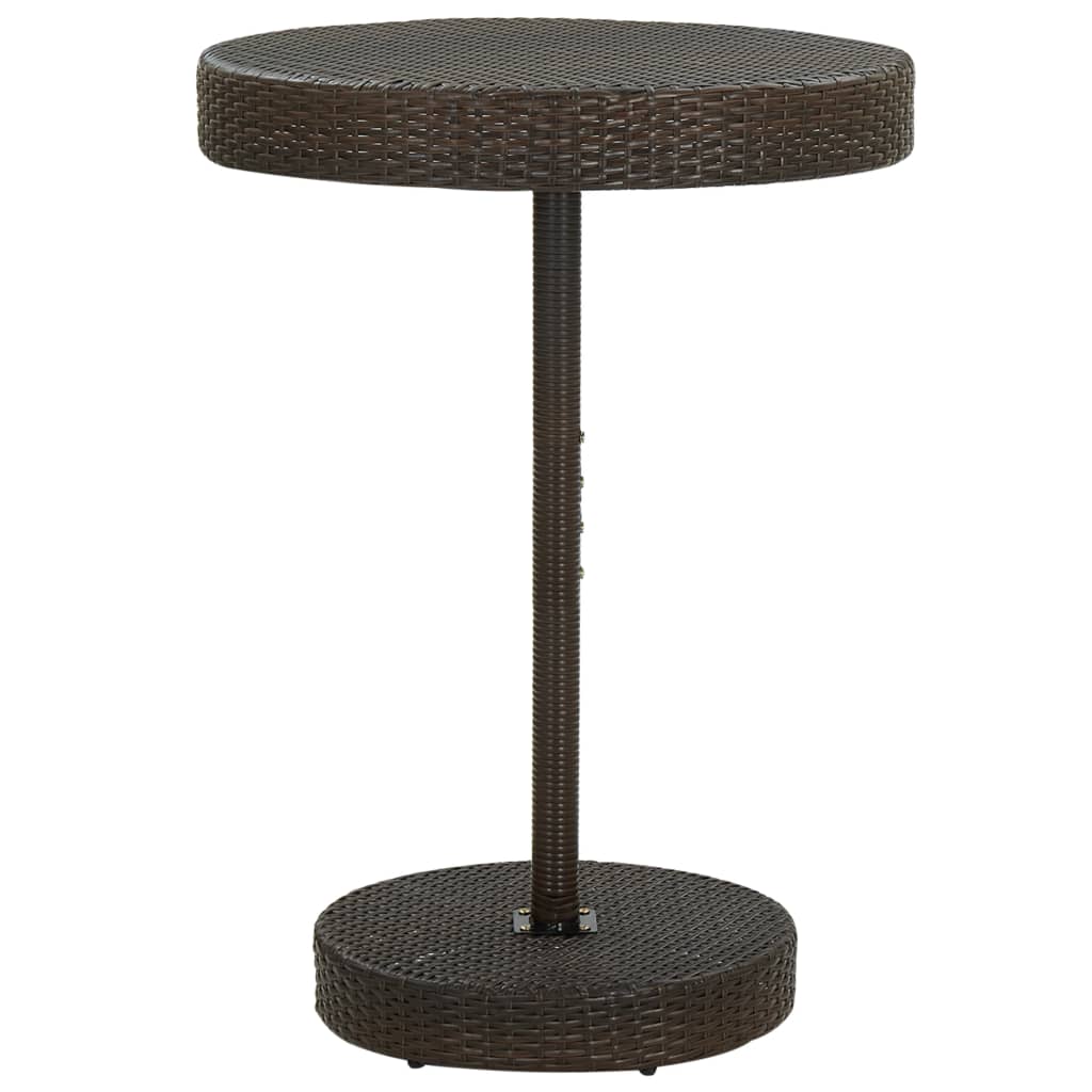 vidaXL Patio Table Brown 29.7"x41.7" Poly Rattan