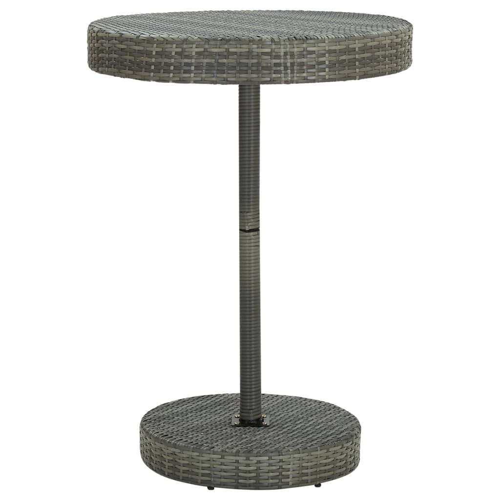 vidaXL Patio Table Gray 29.7"x41.7" Poly Rattan