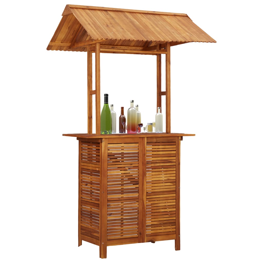 vidaXL Patio Bar Table with Rooftop 48"x41.7"x85.4" Solid Acacia Wood