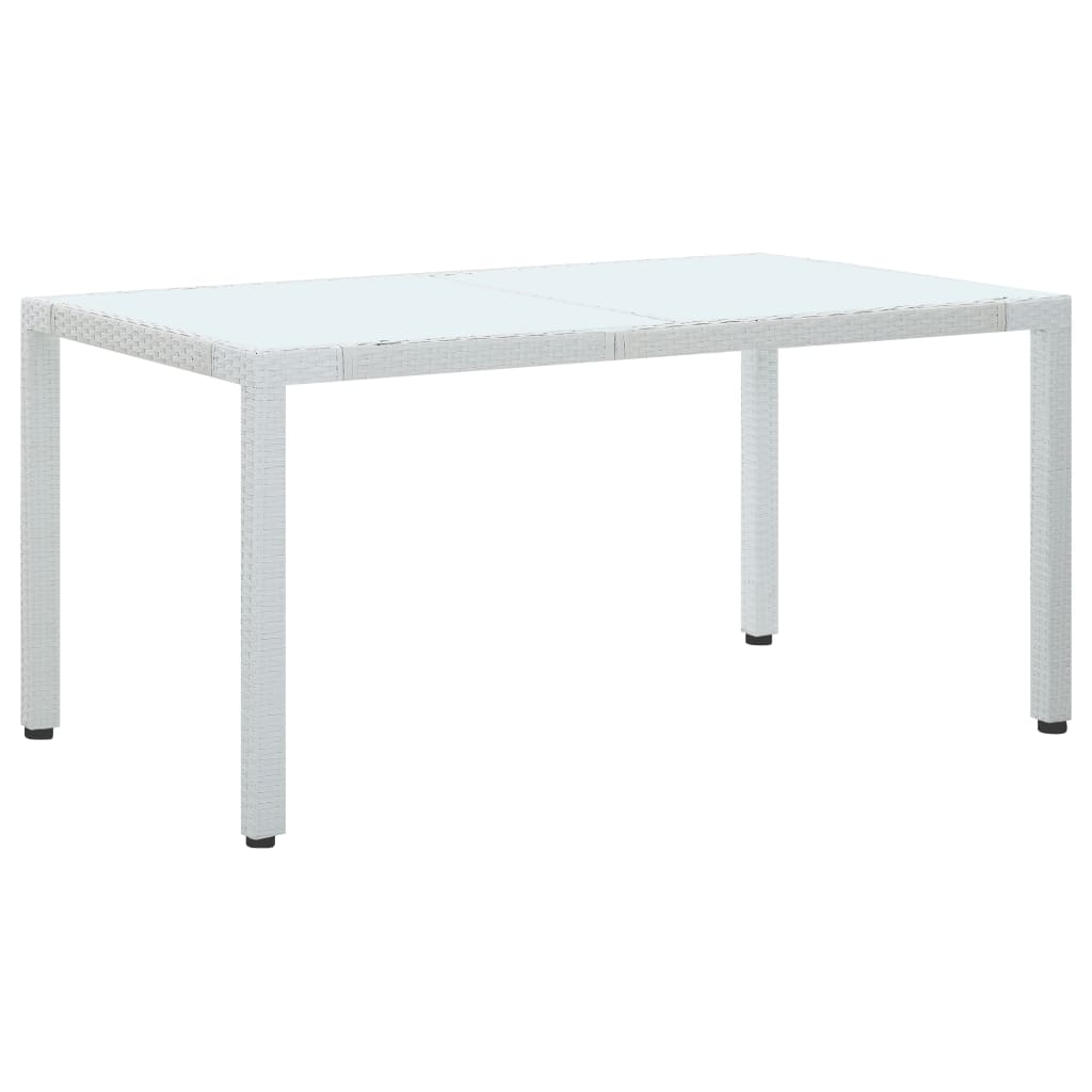 vidaXL Patio Table White 59.1"x35.4"x29.5" Poly Rattan