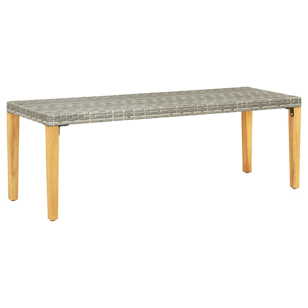 vidaXL Patio Bench 31.5 Poly Rattan Gray"