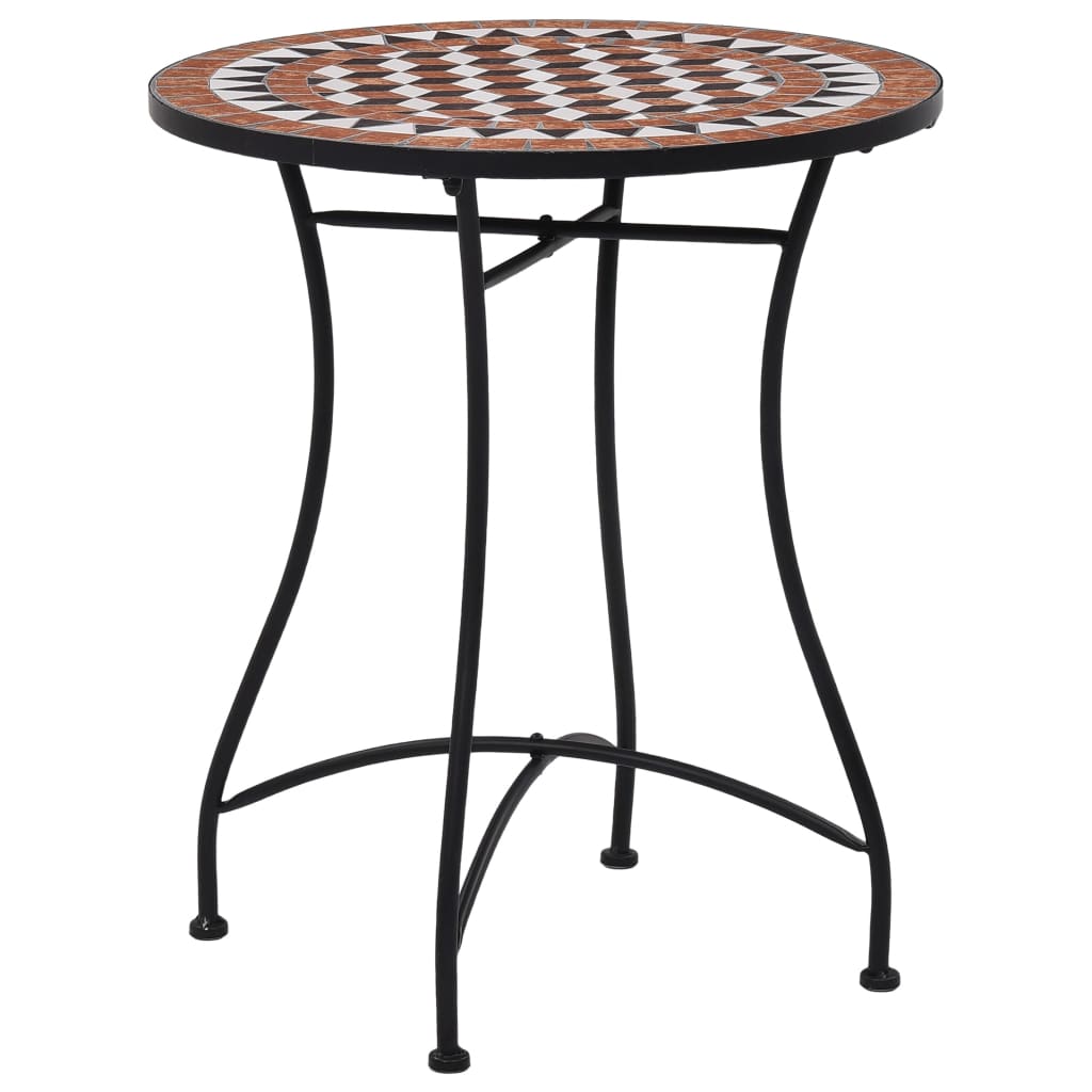 vidaXL Mosaic Bistro Table Brown 23.6" Ceramic