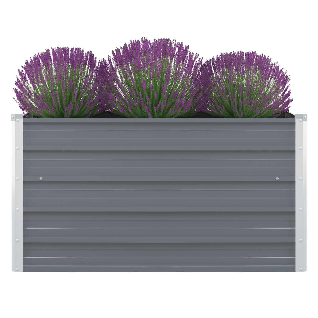 vidaXL Raised Garden Bed 39.4"x39.4"x17.7" Galvanized Steel Gray