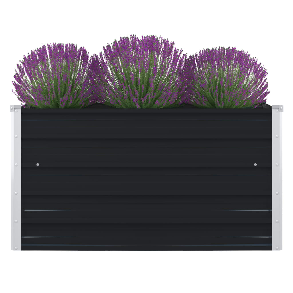 vidaXL Raised Garden Bed 39.4"x39.4"x17.7" Galvanised Steel Anthracite