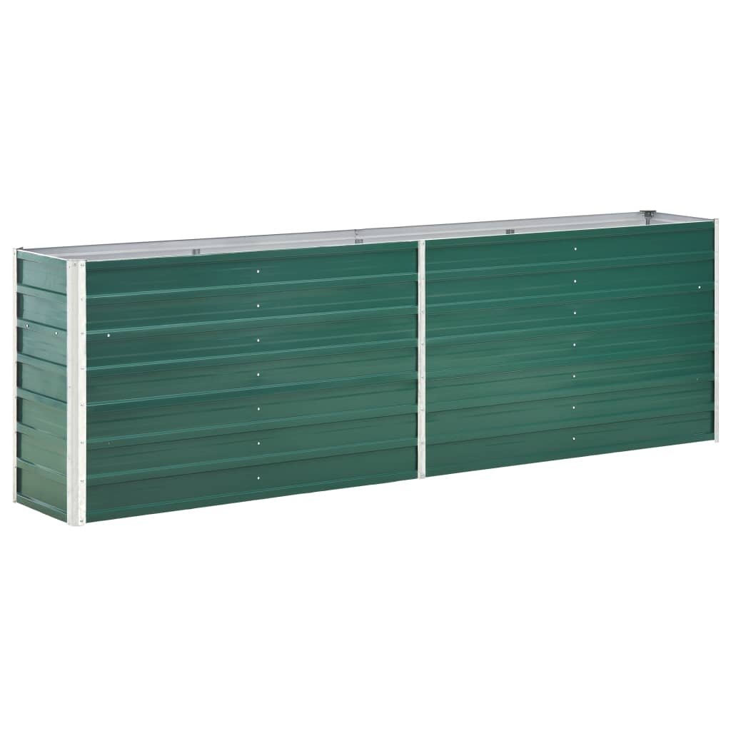 vidaXL Garden Raised Bed Galvanized Steel 94.5"x15.7"x30.3" Green