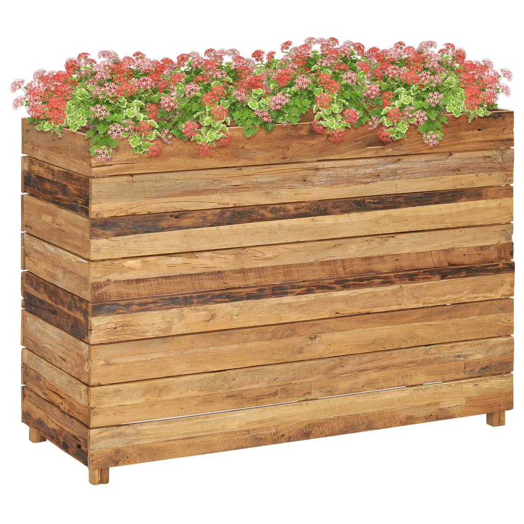 vidaXL Raised Bed 39.3"x15.7"x28.3" Recycled Teak and Steel