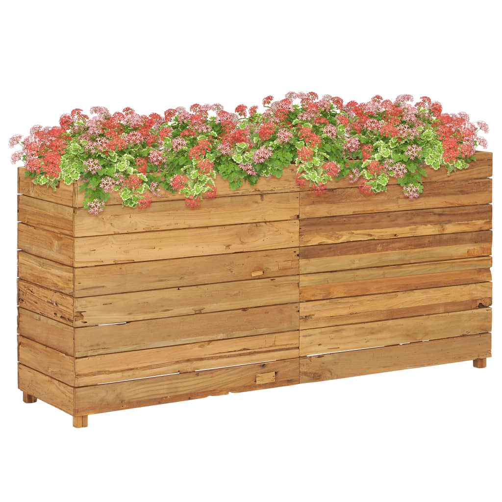 vidaXL Raised Bed 119.6"x15.7"x28.3" Recycled Teak and Steel